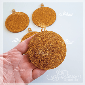 Adornos acrilico glitter gold