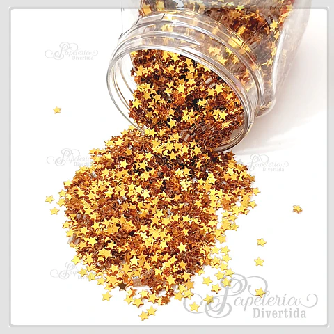 Glitter Lentejuela Estrella Oro