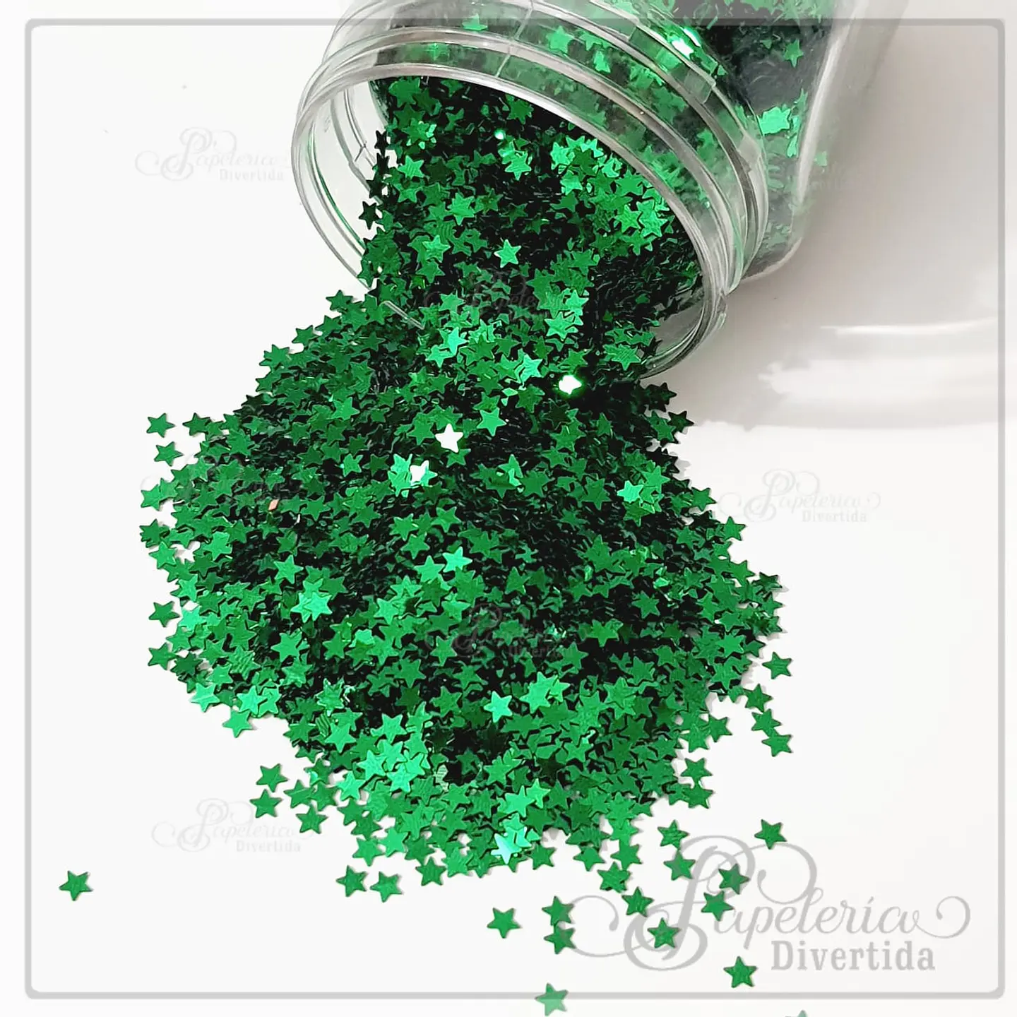 Glitter con forma de Estrella Verde 1