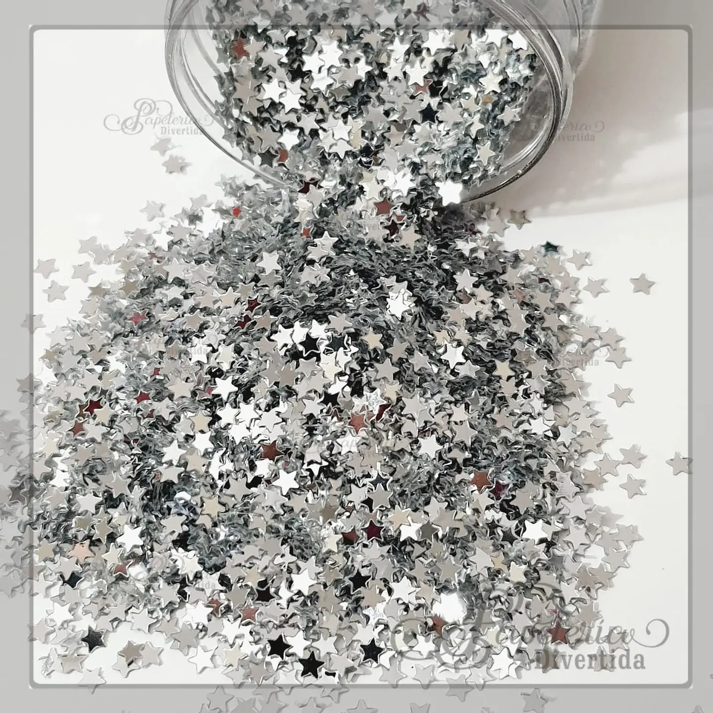 Glitter con forma de Estrella Silver 1