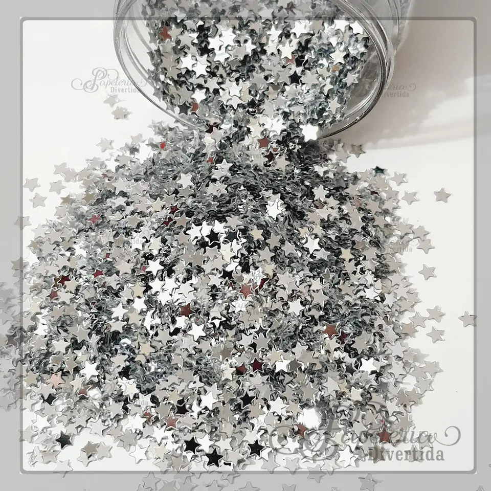 Glitter con forma de Estrella Silver 1