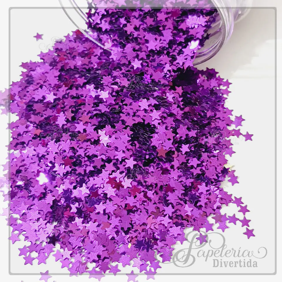 Glitter con forma de estrella Purpura  1