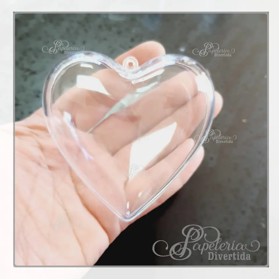 Corazones acrílicos 8 x 6cm 10 unidades 1