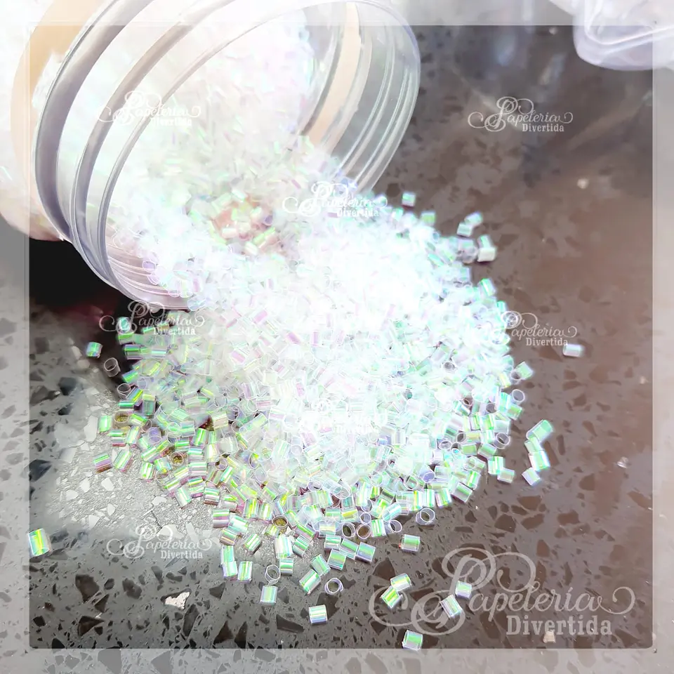 Glitter Tube Confetti blanco Tornasol  1