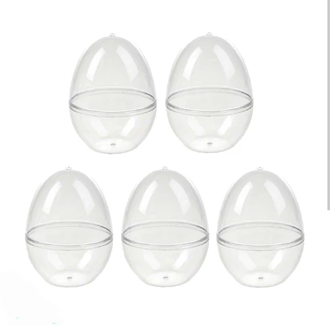 Pack 5 Huevos Acrilico Transparente 12x9cm