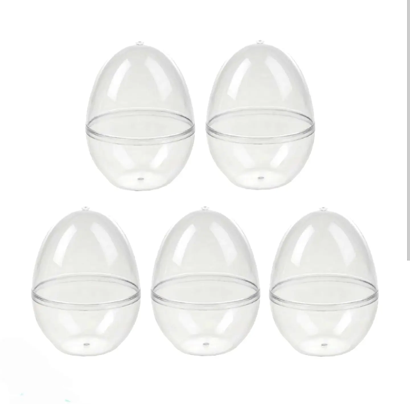 Pack 5 Huevos Acrilico Transparente 12x9cm 1