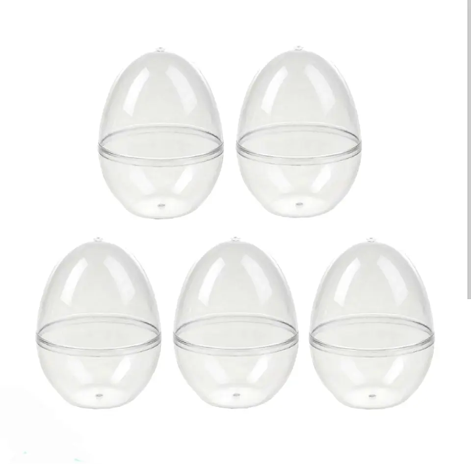 Pack 5 Huevos Acrilico Transparente 12x9cm 1