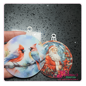 Adornos Navidad Acrílico Blanco Sublimable 3mm  Esfera 8cm