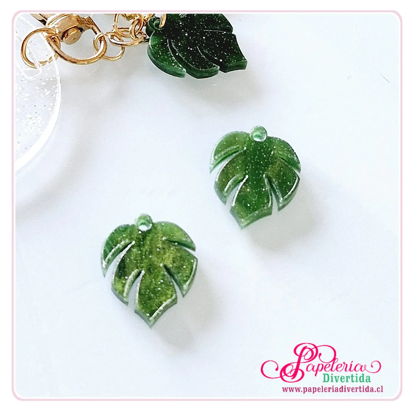 Dijes Acrilicos para colgar Monstera Verde 1