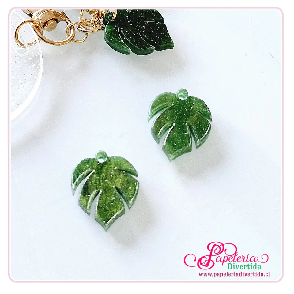 Dijes Acrilicos para colgar Monstera Verde 1