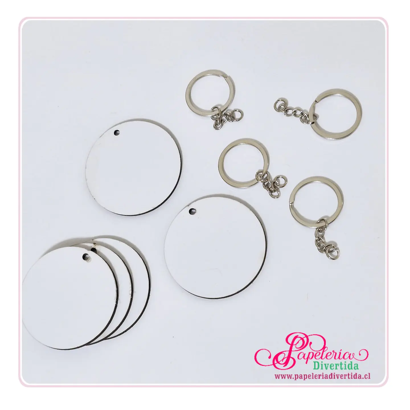 10 Llaveros MDF glossy  sublimable círculos 6cm 1