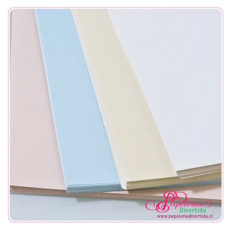 100 hojas Mix Cartulinas perladas A4  Colores pasteles 