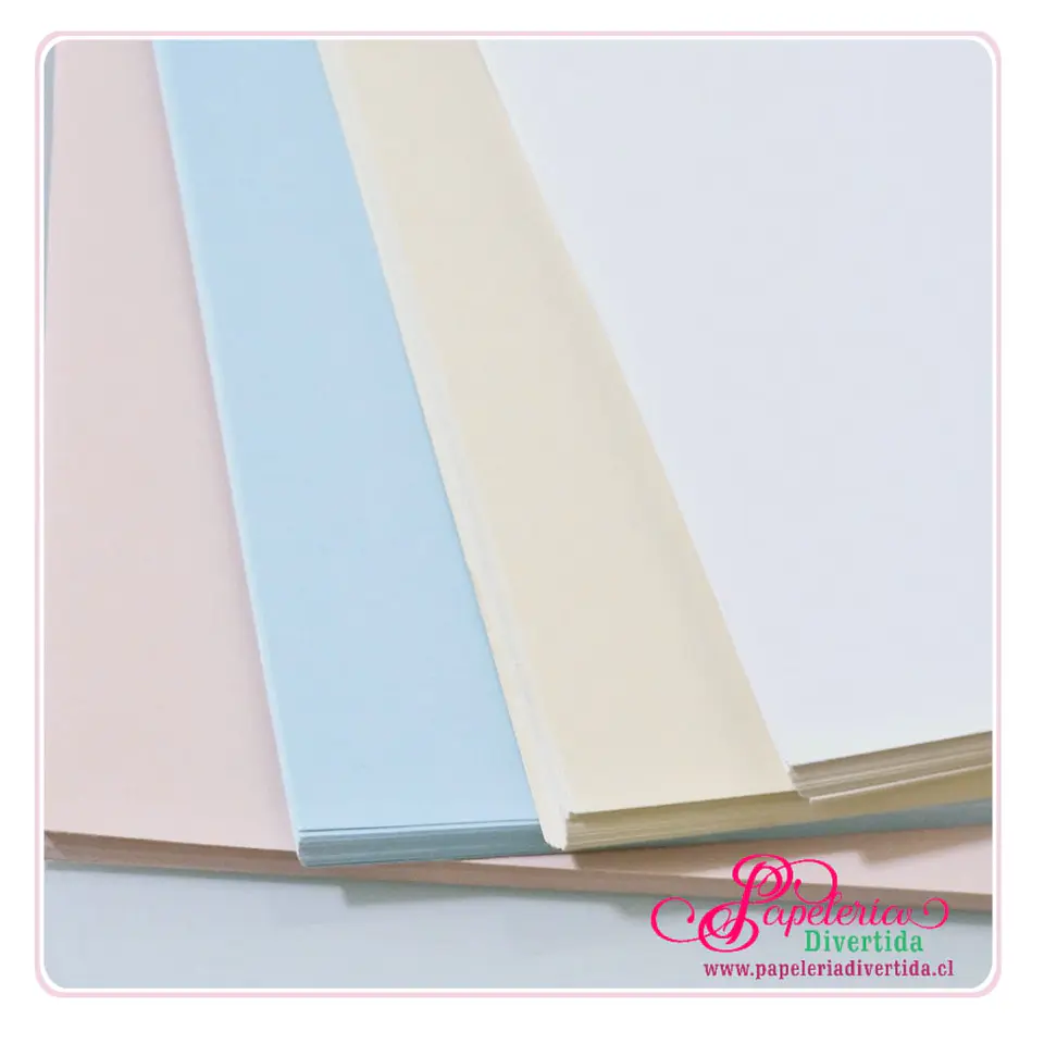 100 hojas Mix Cartulinas perladas A4  Colores pasteles  1