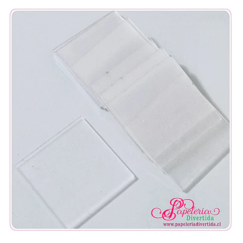 10 Cuadrados 7cm acrilico transparente 3mm