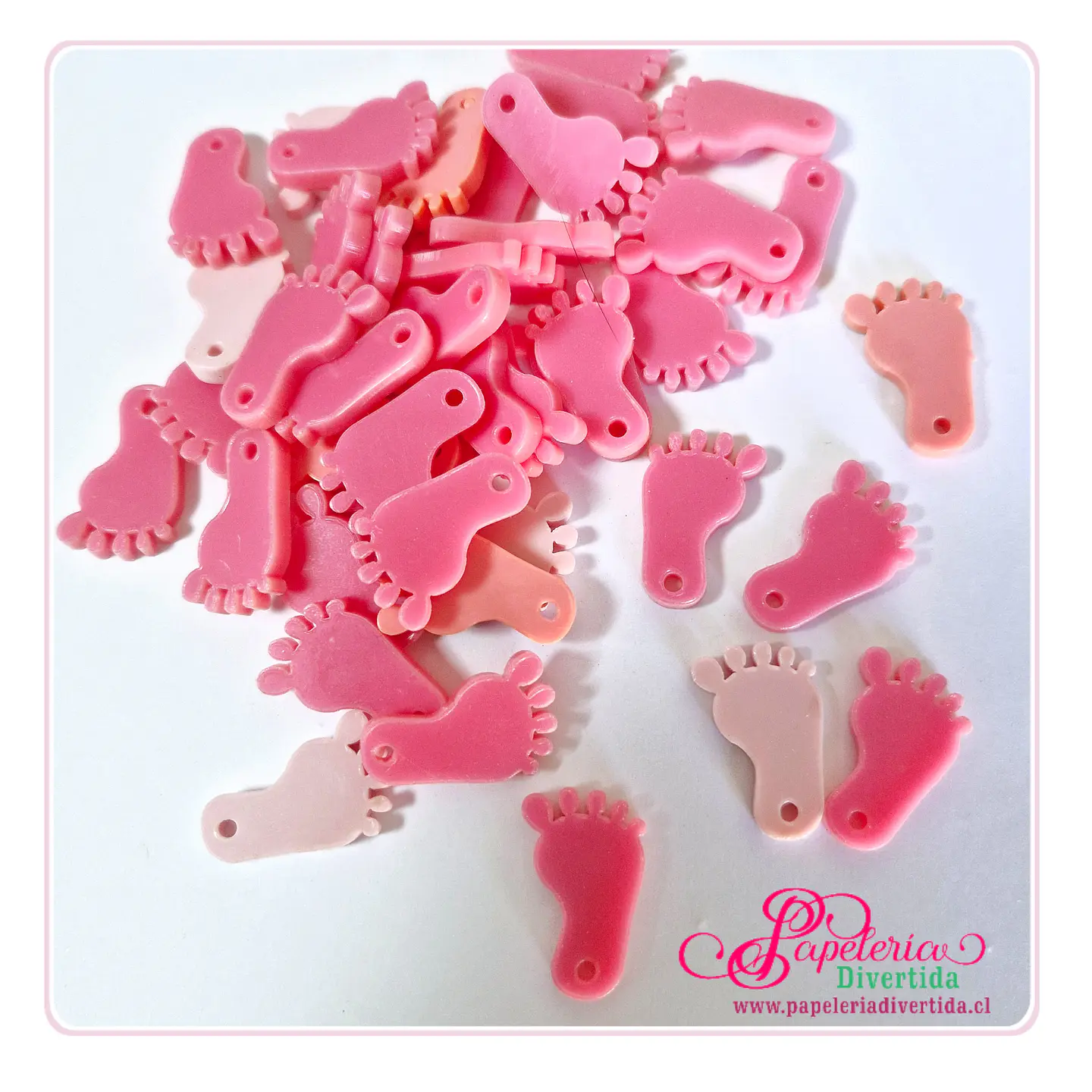 Dijes colgantes de pies rosados  1
