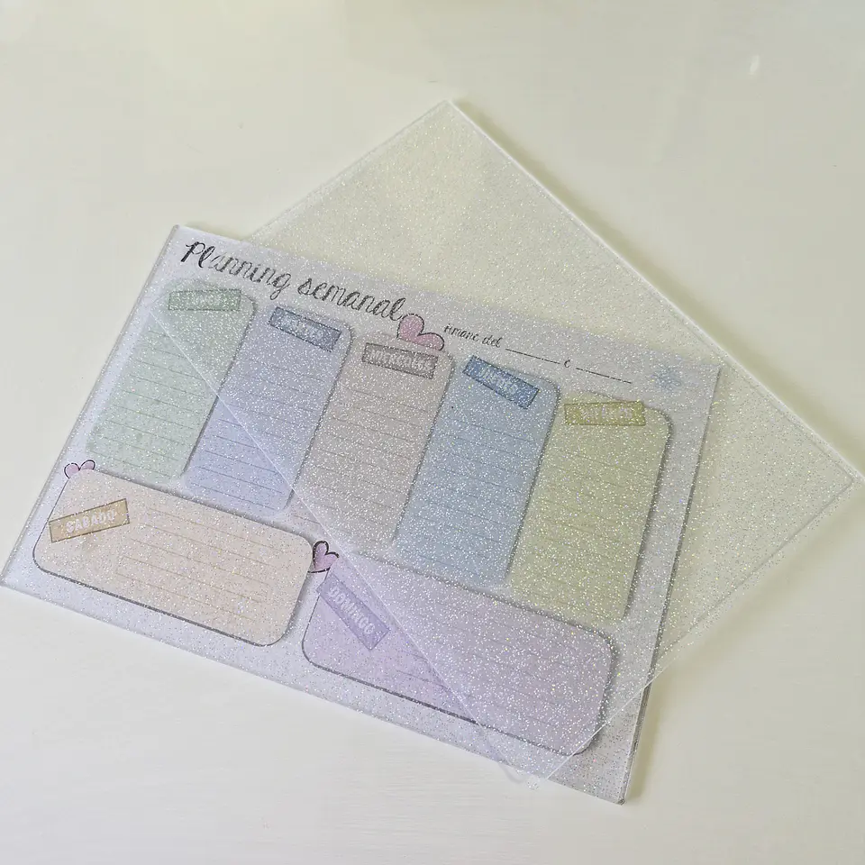 Acrílico 20x29cm 3mm para Planner Board o Pizarras 2