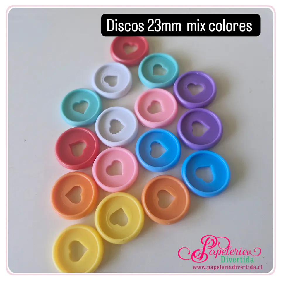16 unidades de Discos 23mm mix colores  1