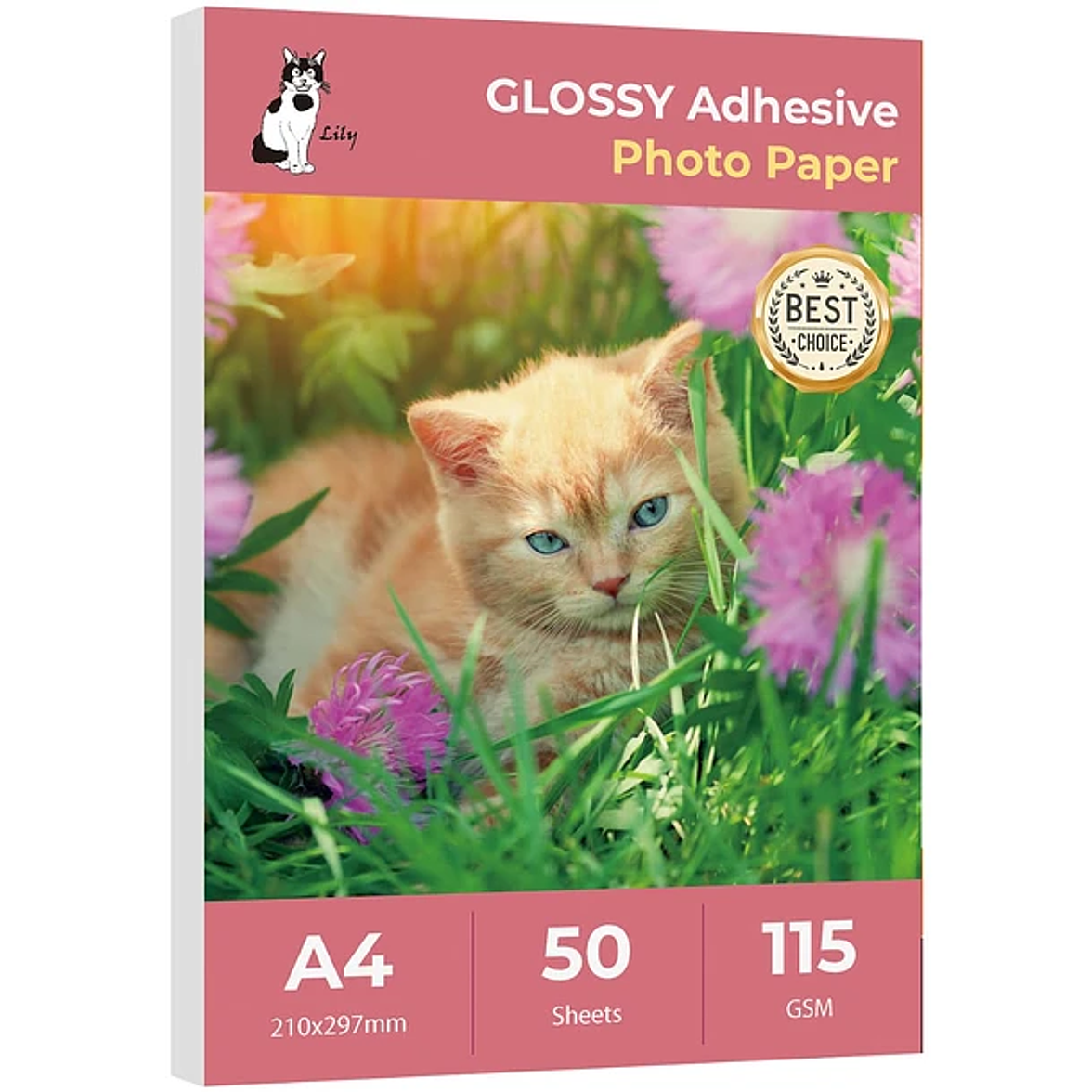 Papel Adhesivo Glossy 115grs, Lily Económico