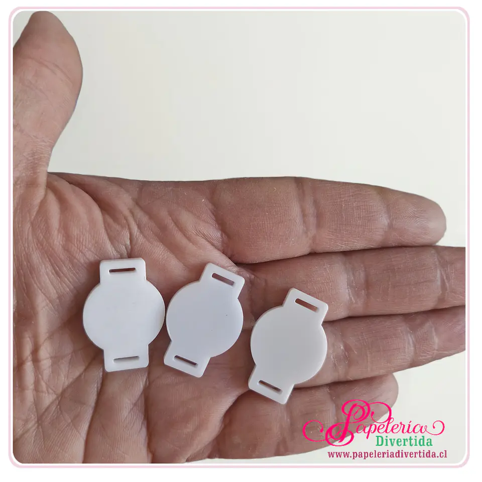 Pasa elásticos acrilico blanco sublimable 2
