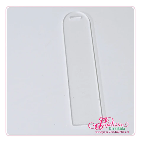 Marcapaginas acrilico transparente punta redonda 3cm x 14cm