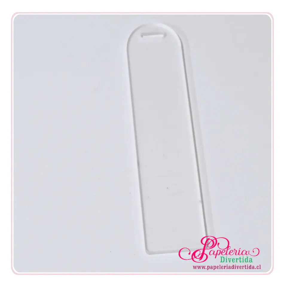 Marcapaginas acrilico transparente punta redonda 3cm x 14cm 1