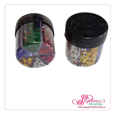 Mix escarchas flor 6 colores