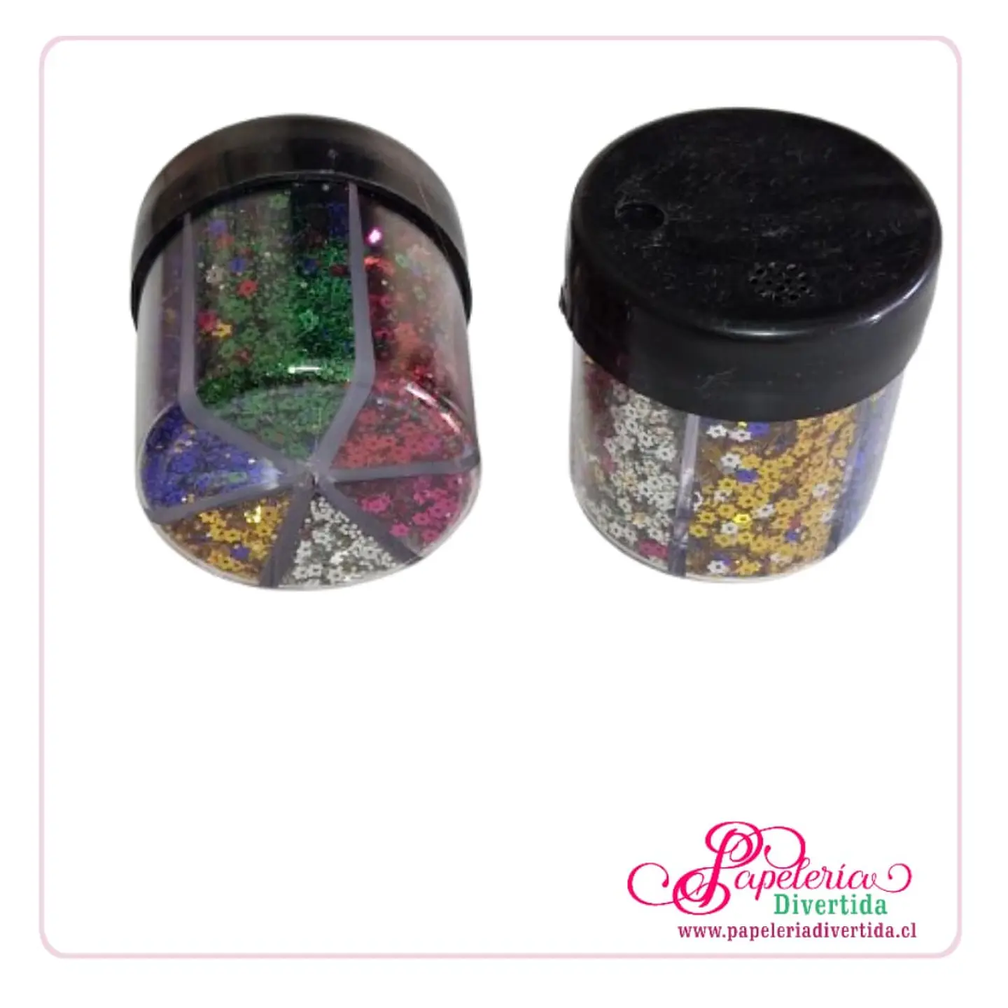 Mix escarchas flor 6 colores 1