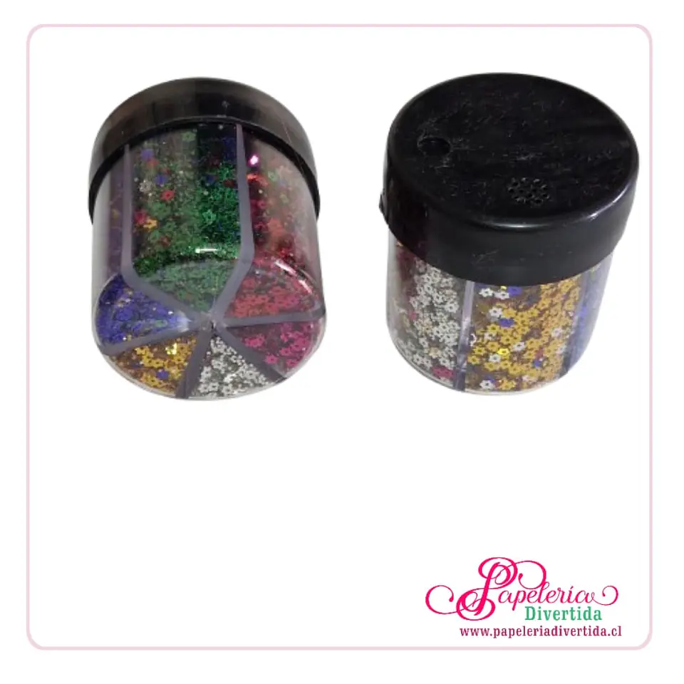 Mix escarchas flor 6 colores 1