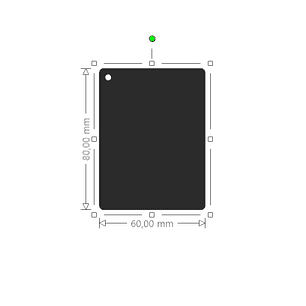 Rectangulo 6x8cm de acrilico blanco solido 3mm 