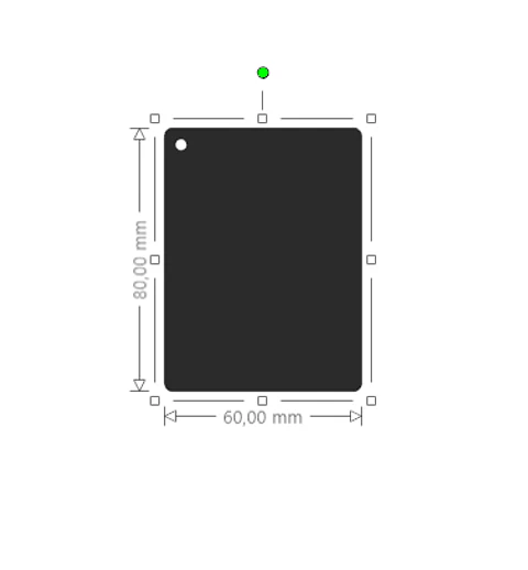 Rectangulo 6x8cm de acrilico blanco solido 3mm 