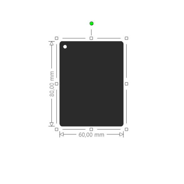 Rectangulo 6x8cm de acrilico blanco solido 3mm  1