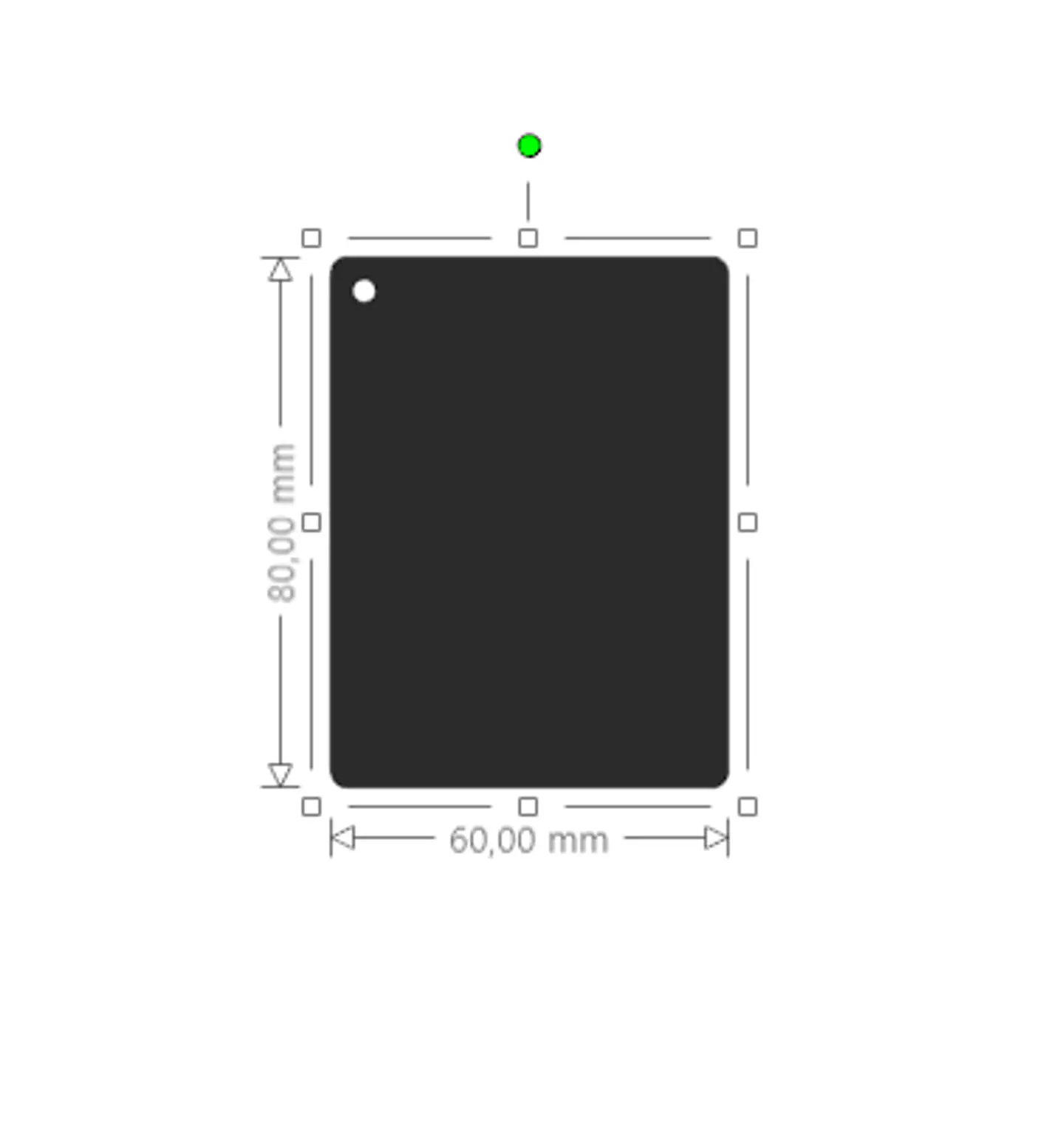 Rectangulo 6x8cm de acrilico blanco solido 3mm  1