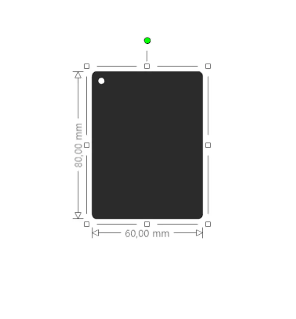 Rectangulo 6x8cm de acrilico blanco solido 3mm  1