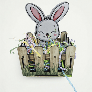 10 canastitas conejo MDF sublimable