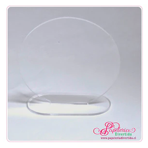Circulo galvano 10cm con soporte Acrilico transparente 