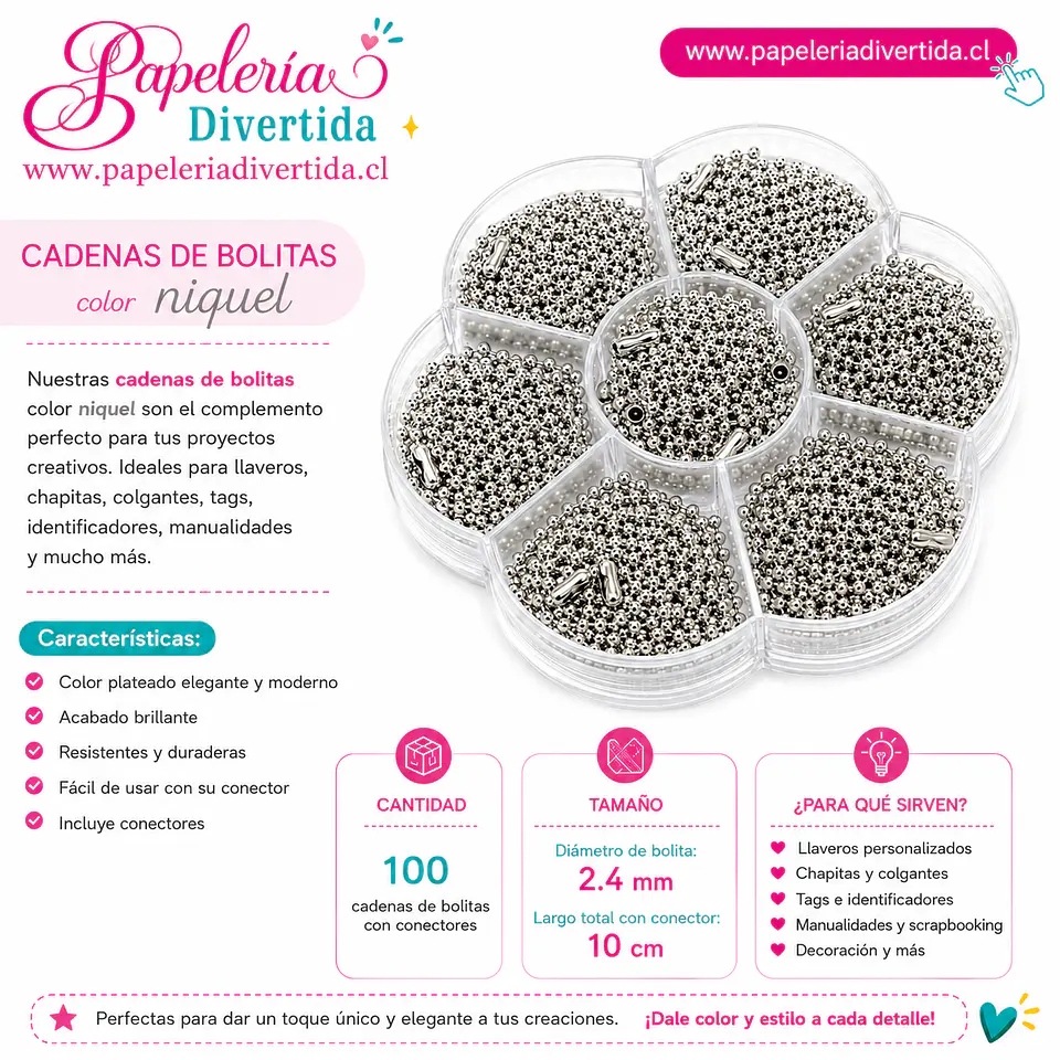 Cadenas de bolitas 100 unidades 4