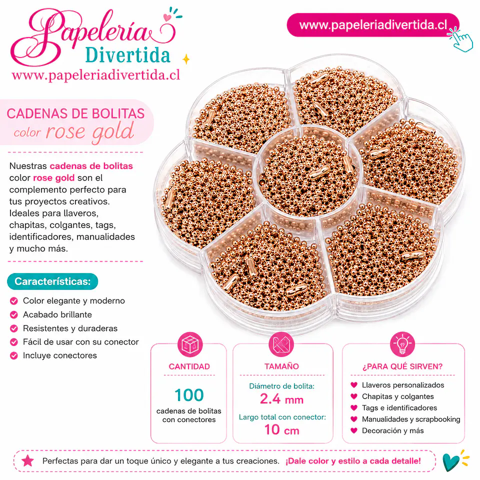 Cadenas de bolitas 100 unidades 5