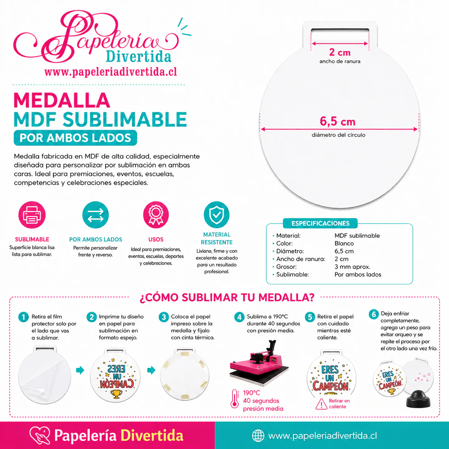 Medallas de MDF Glossy Cristal  sublimable de 3mm de espesor 2