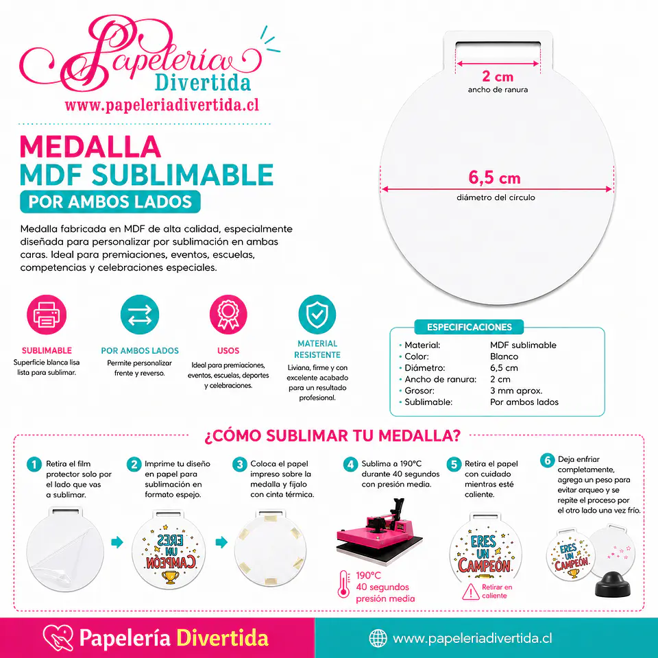 Medallas de MDF Glossy Cristal  sublimable de 3mm de espesor 2