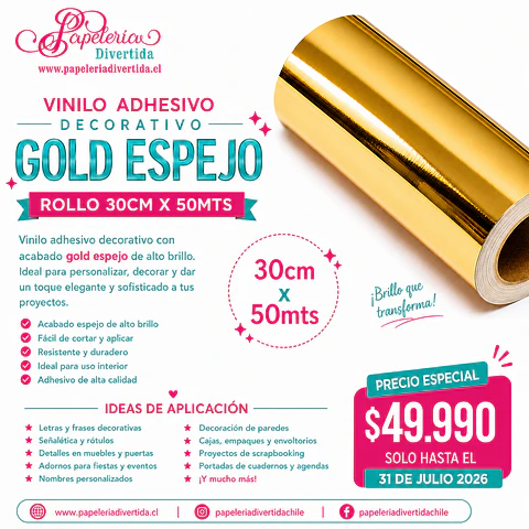 Vinilo adhesivo decorativo Gold Espejo