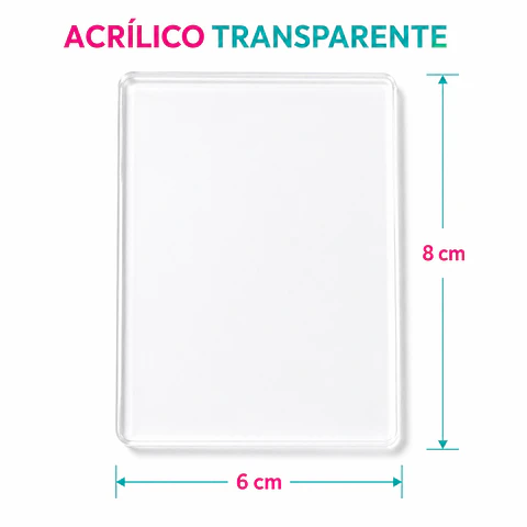 Rectángulo Acrílico Transparente 3mm 6cm x 8cm