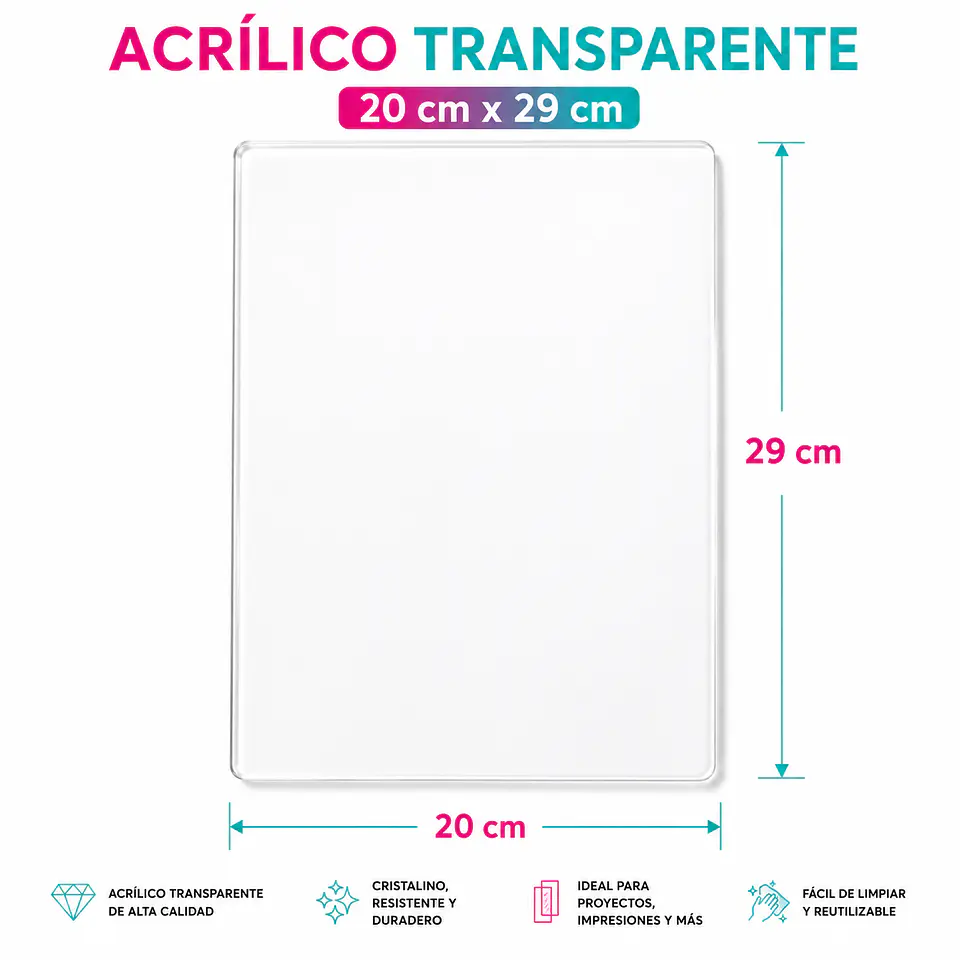 Acrílico 20x29cm 3mm para Planner Board o Pizarras 1