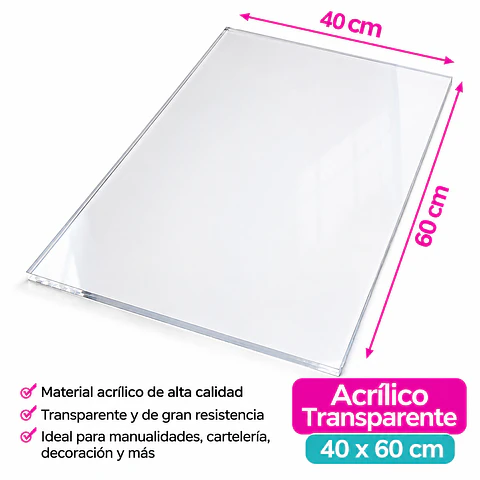 Acrilico Transparente 3mm espesor 40x60cm