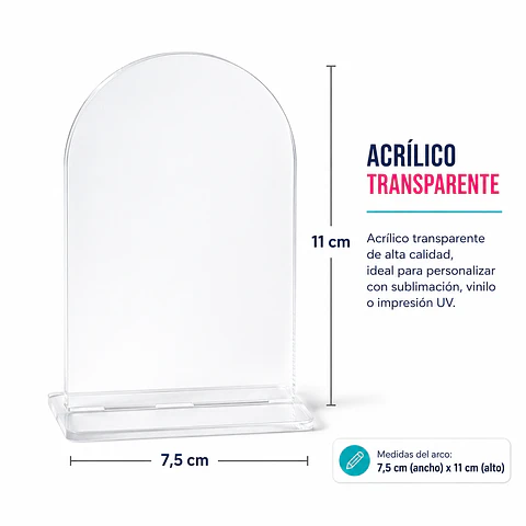 Arco Acrilico 7,5cm x 11cm