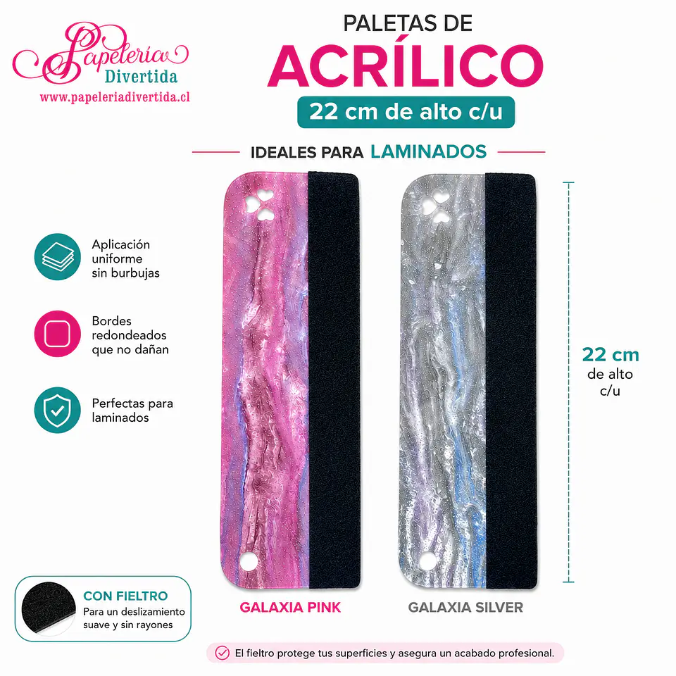 Paleta acrílico 22 cm para vinilos y laminados 1