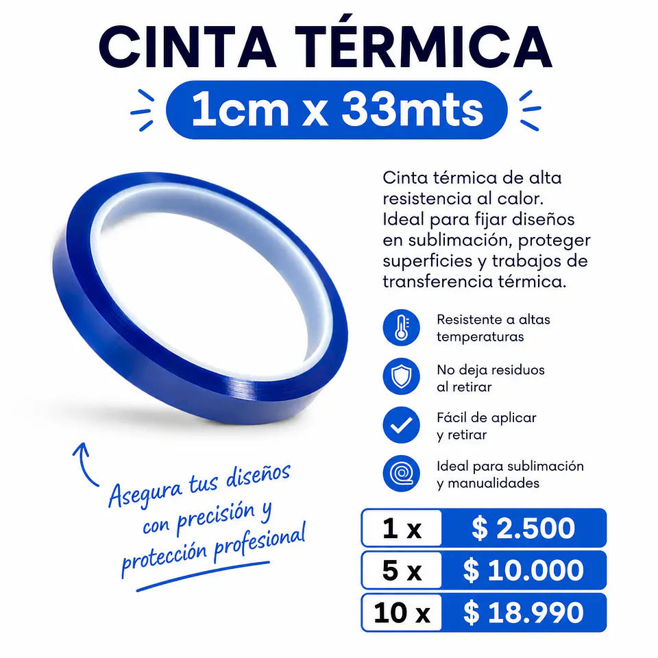 Cinta Termica 10mm azul  1
