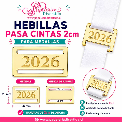 Dijes - Hebillas para Medallas año 2026