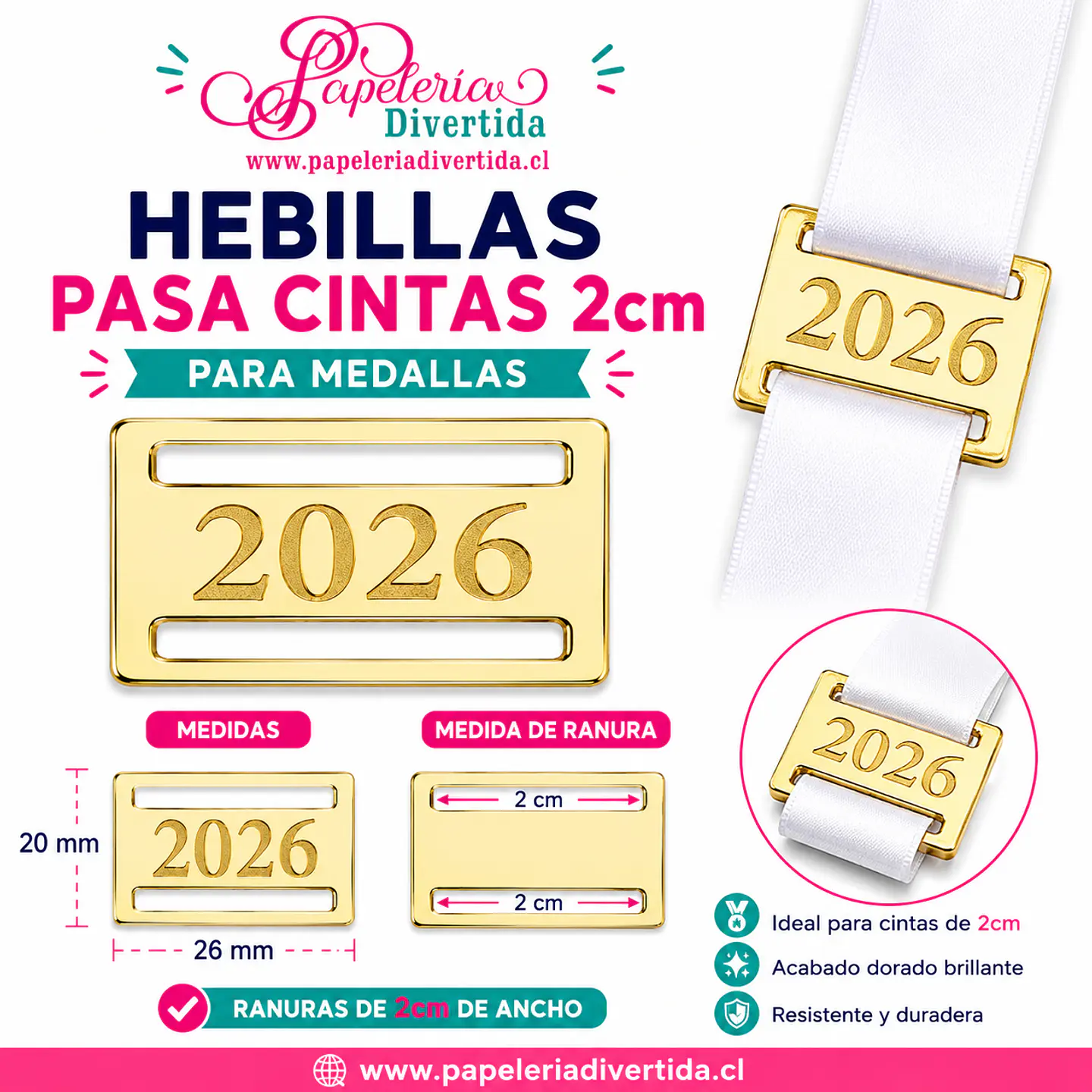 Dijes - Hebillas para Medallas año 2026 1