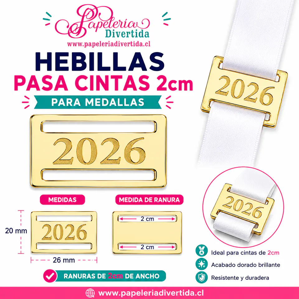 Dijes - Hebillas para Medallas año 2026 1