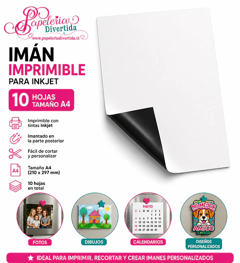 Papel magnetico iman imprimible A4 10hjs